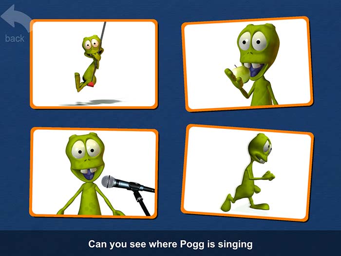 Screenshot of the Pogg Cards app
